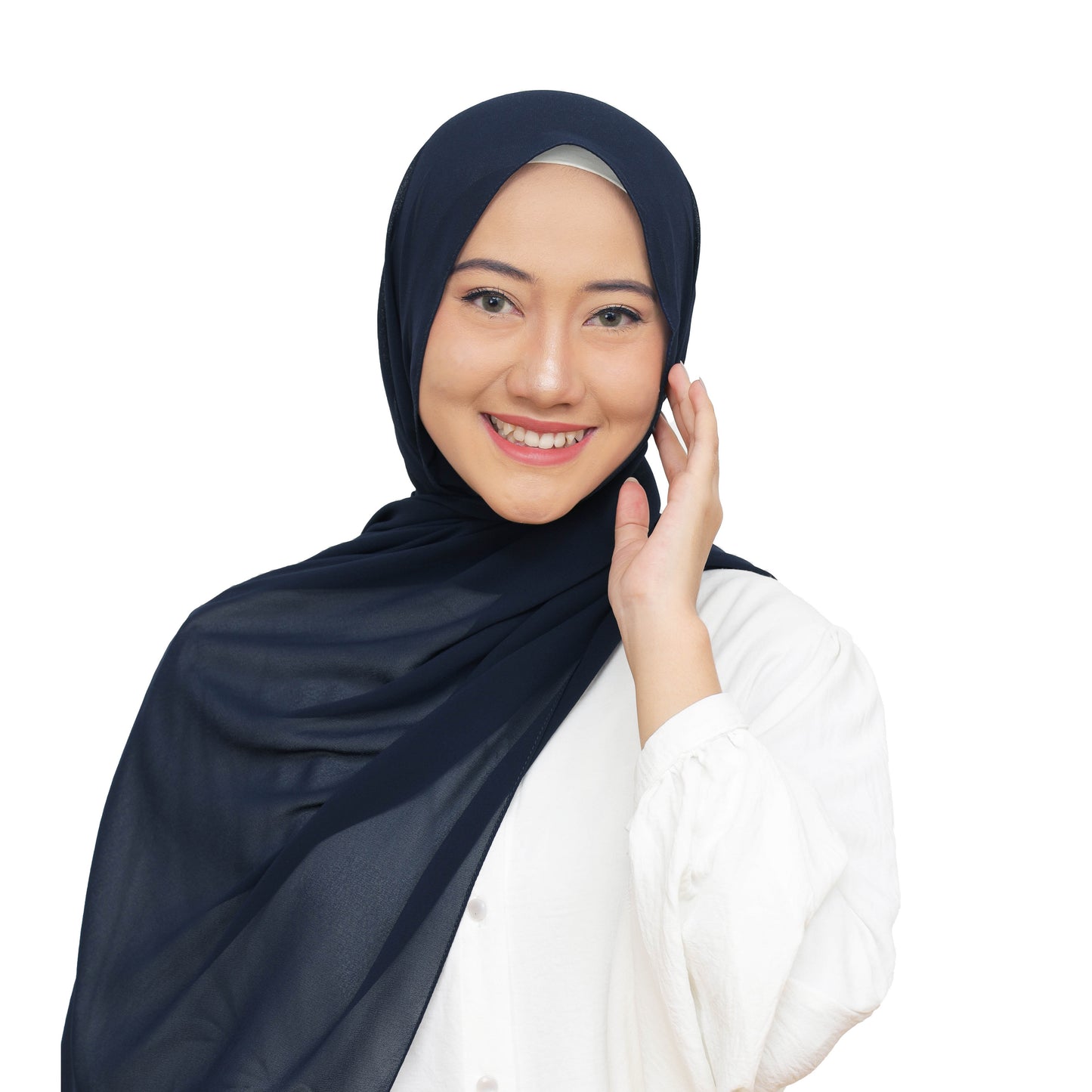 Daily Pashmina Ceruty Babydoll Hijaberies - Navy