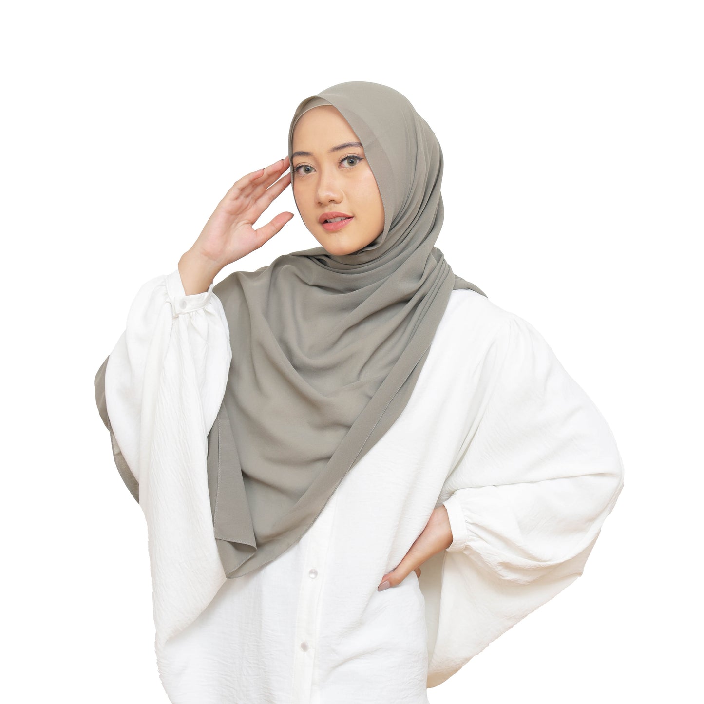 Daily Pashmina Ceruty Babydoll Hijaberies - Elephant Skin