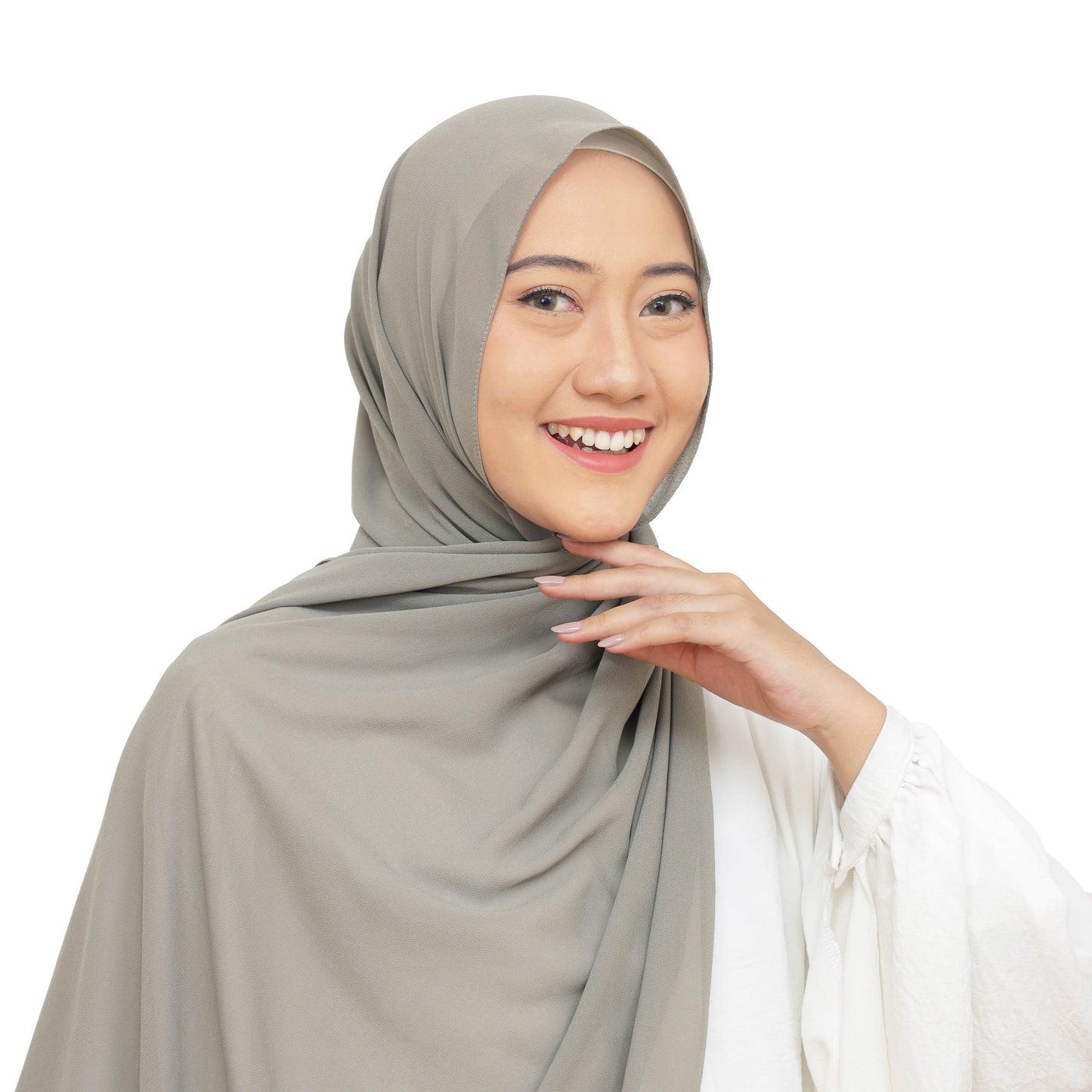 Daily Pashmina Ceruty Babydoll Hijaberies - Elephant Skin