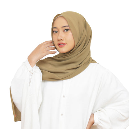 Daily Pashmina Ceruty Babydoll Hijaberies - Olive