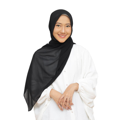 Daily Pashmina Ceruty Babydoll Hijaberies - Black