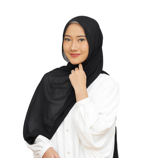 Daily Pashmina Ceruty Babydoll Hijaberies - Black