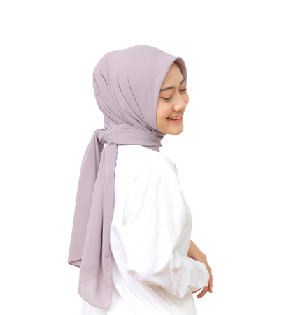 Kelora Pashmina Square Ceruty Babydoll Hijaberies - Soft Lavender