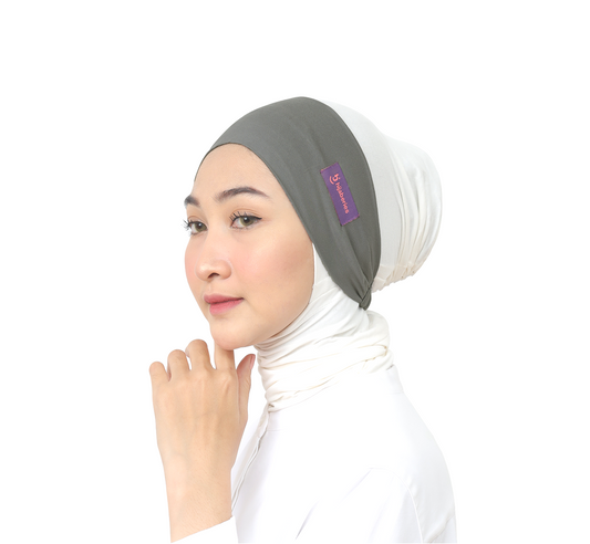 Inner Hijab Bandana Cotton Rayon Hijaberies - Charcoal Grey