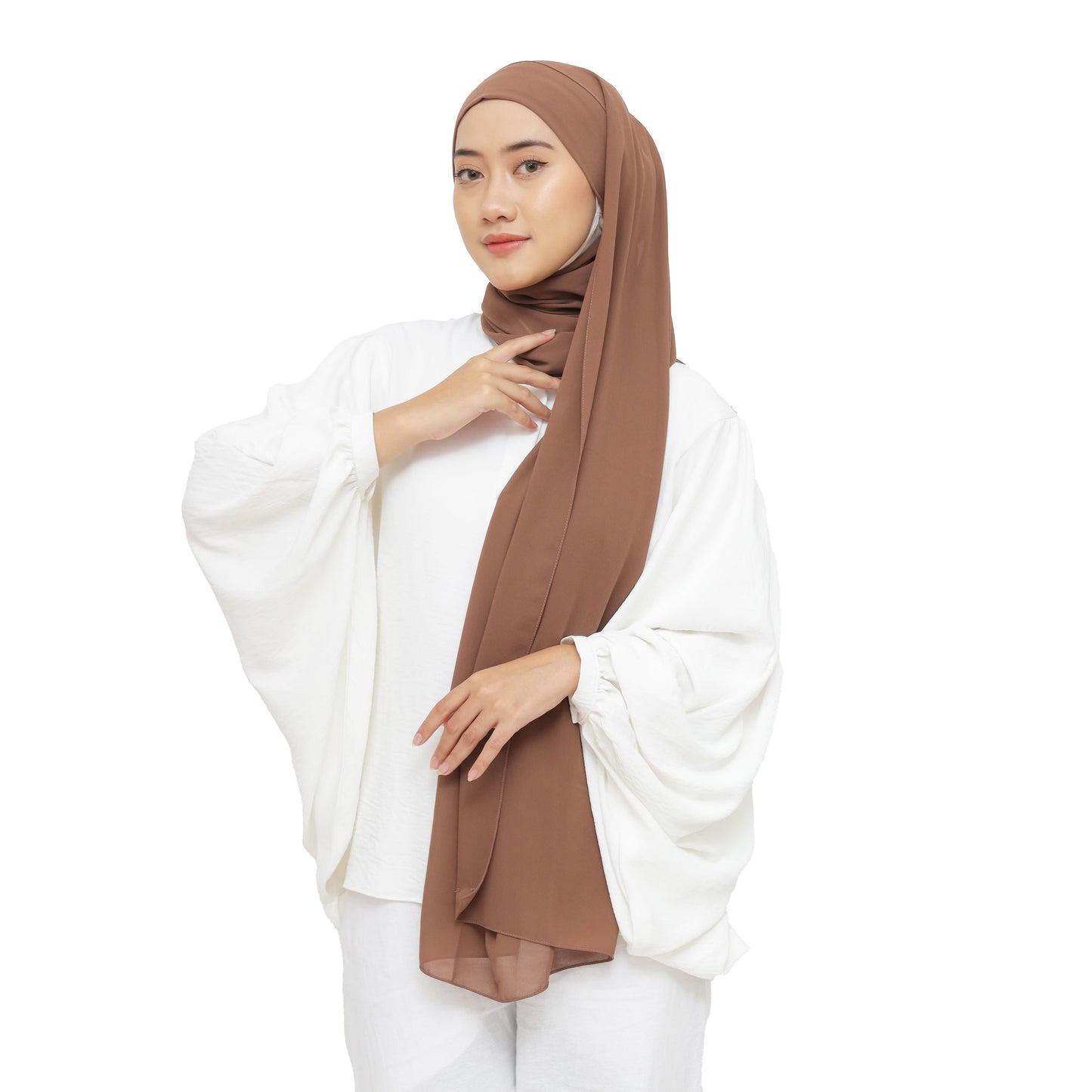 Jiran Pashmina Instan Ceruty Babydoll Hijaberies - Aztec Brown