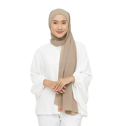 Jiran Pashmina Instan Ceruty Babydoll Hijaberies - Khaky