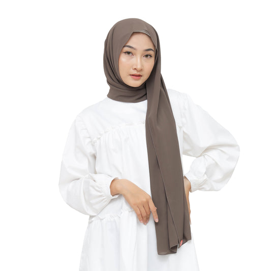 Daily Pashmina Ceruty Babydoll Hijaberies - Major Brown