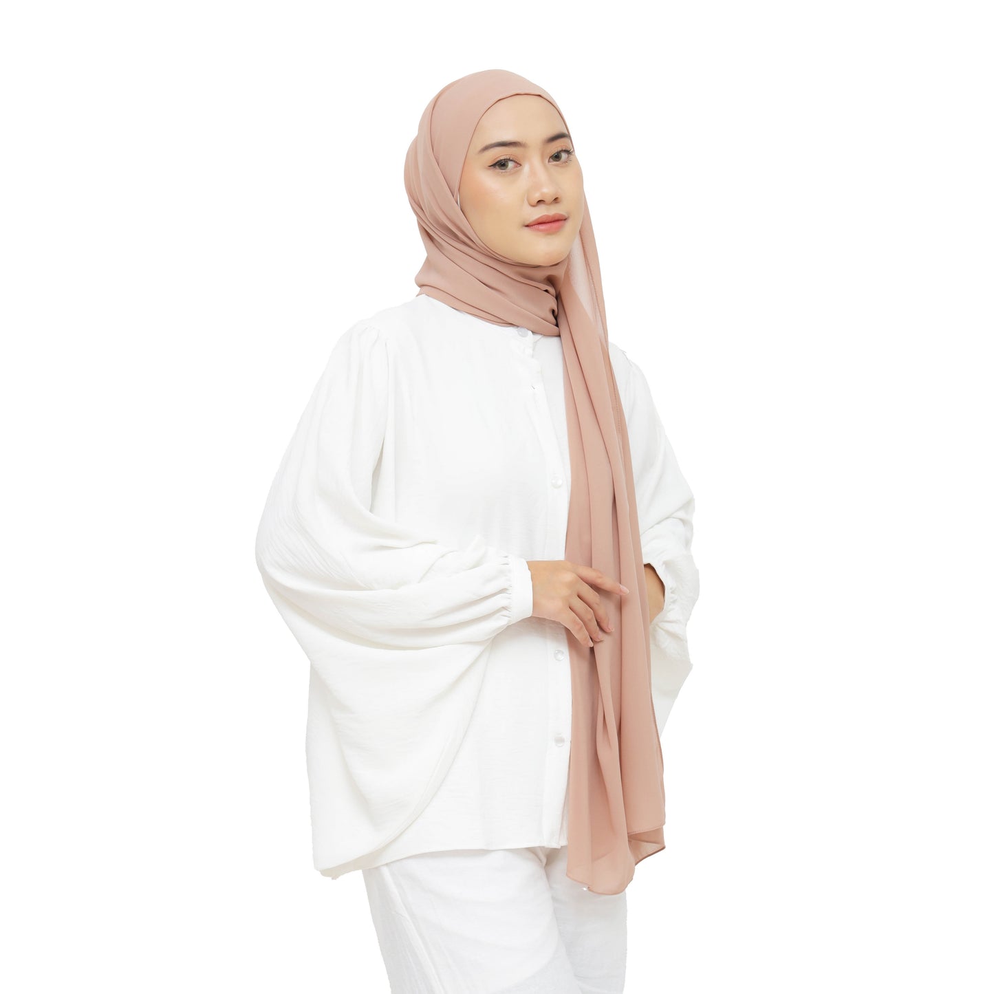 Jiran Pashmina Instan Ceruty Babydoll Hijaberies - Brush Tan