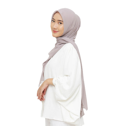 Kelora Pashmina Square Ceruty Babydoll Hijaberies - Lavender Ash