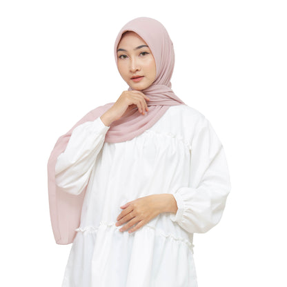 Kelora Pashmina Square Ceruty Babydoll Hijaberies - Blush