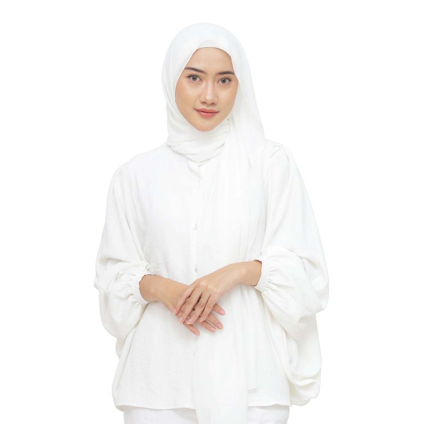 Daily Pashmina Ceruty Babydoll Hijaberies - White