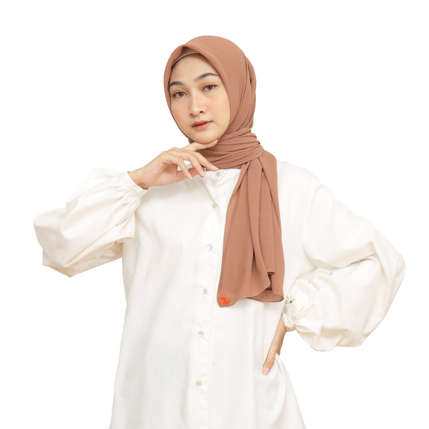 Kelora Pashmina Square Ceruty Babydoll Hijaberies - Chocolate