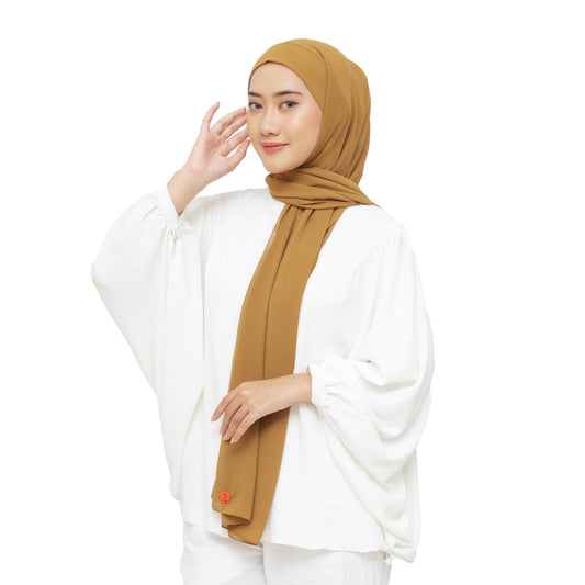 Jiran Pashmina Instan Ceruty Babydoll Hijaberies - Butternut