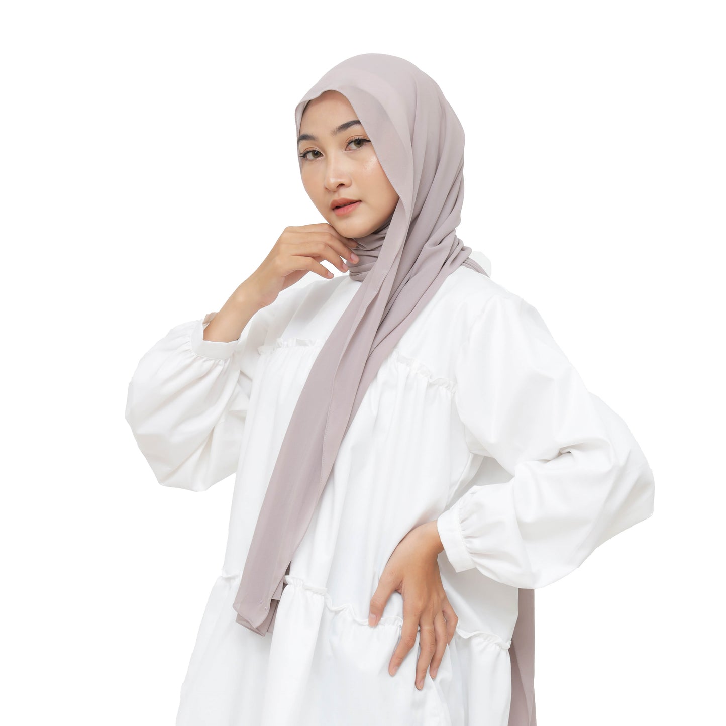 Daily Pashmina Ceruty Babydoll Hijaberies - Lavender Ash