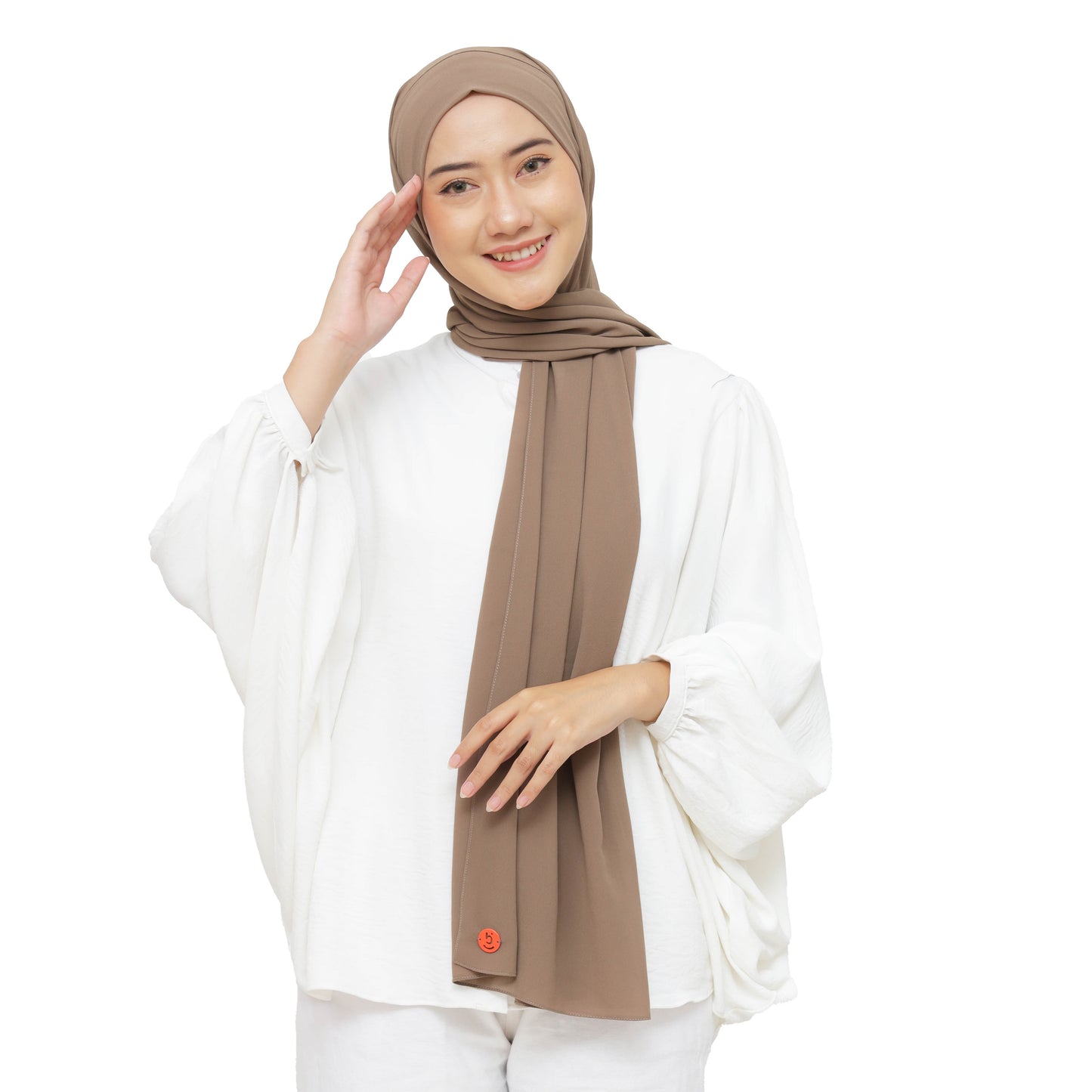 Jiran Pashmina Instan Ceruty Babydoll Hijaberies - Walnut