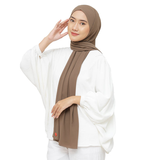 Jiran Pashmina Instan Ceruty Babydoll Hijaberies - Toffee