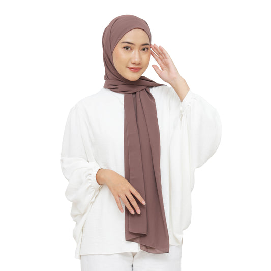 Jiran Pashmina Instan Ceruty Babydoll Hijaberies - Deep Mauve