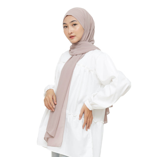 Jiran Pashmina Instan Ceruty Babydoll Hijaberies - Mushroom