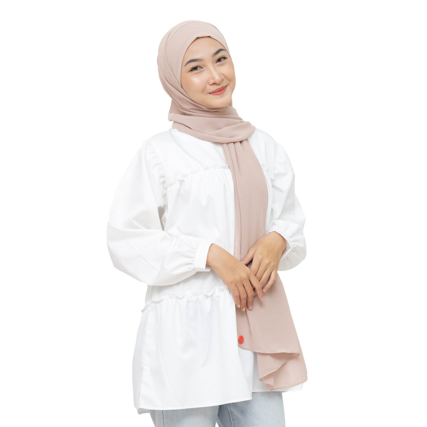 Jiran Pashmina Instan Ceruty Babydoll Hijaberies - Rose Ash