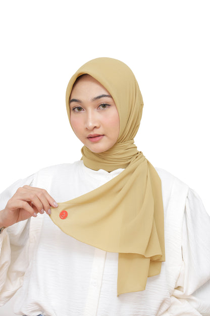 Kelora Pashmina Square Ceruty Babydoll Hijaberies - Taffy Yellow