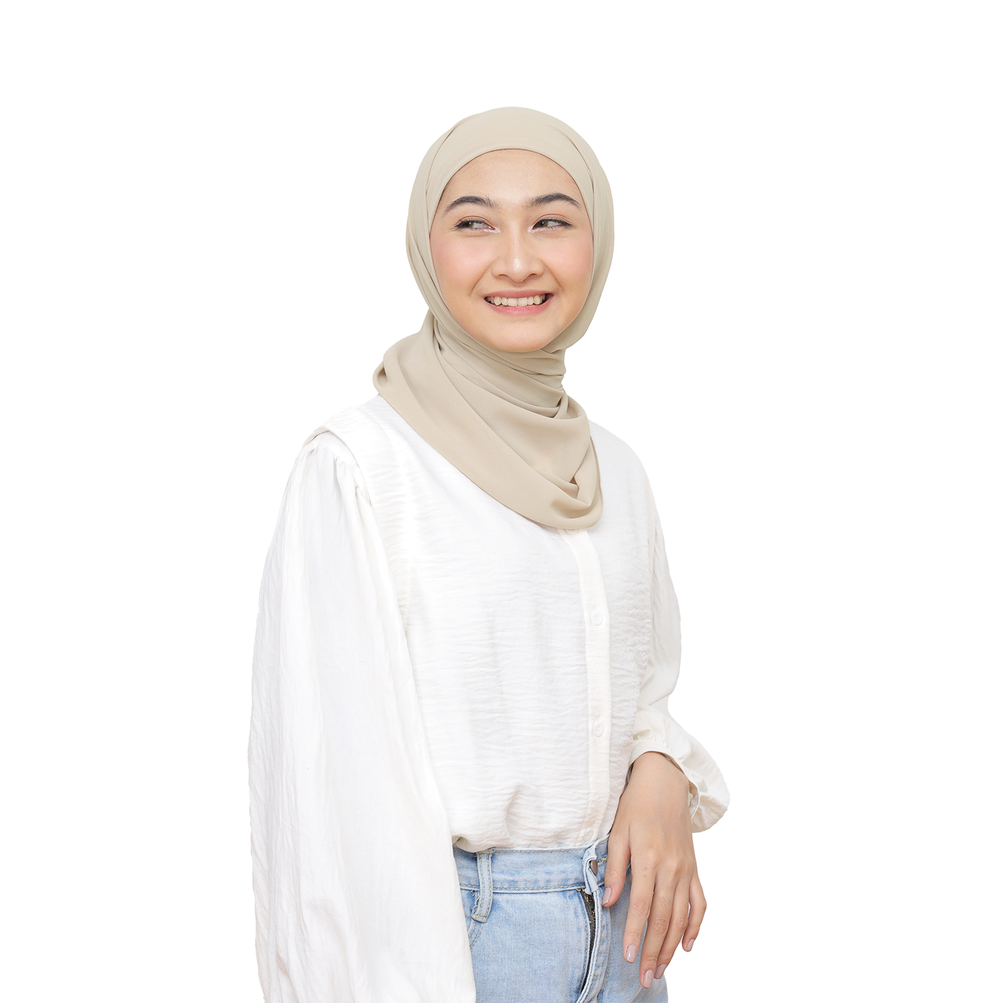 Malaka Pashmina Inner Hijaberies - Ivory