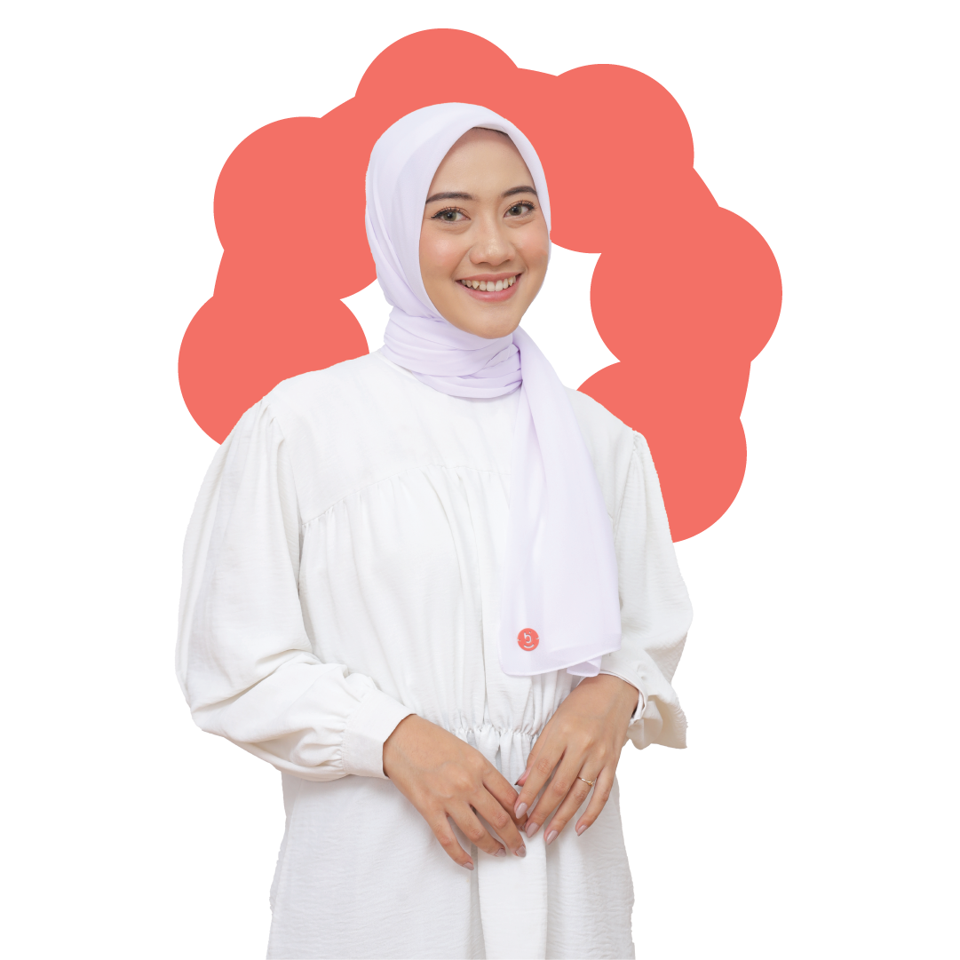 Kelora Pashmina Square Ceruty Babydoll Hijaberies - White