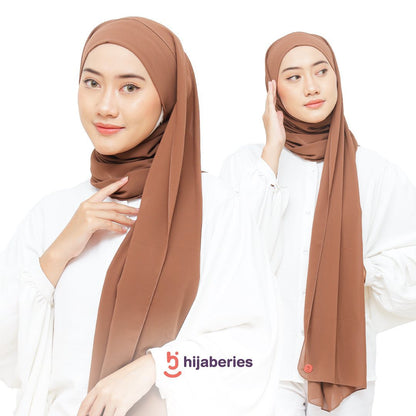 Jiran Pashmina Instan Ceruty Babydoll Hijaberies - Aztec Brown