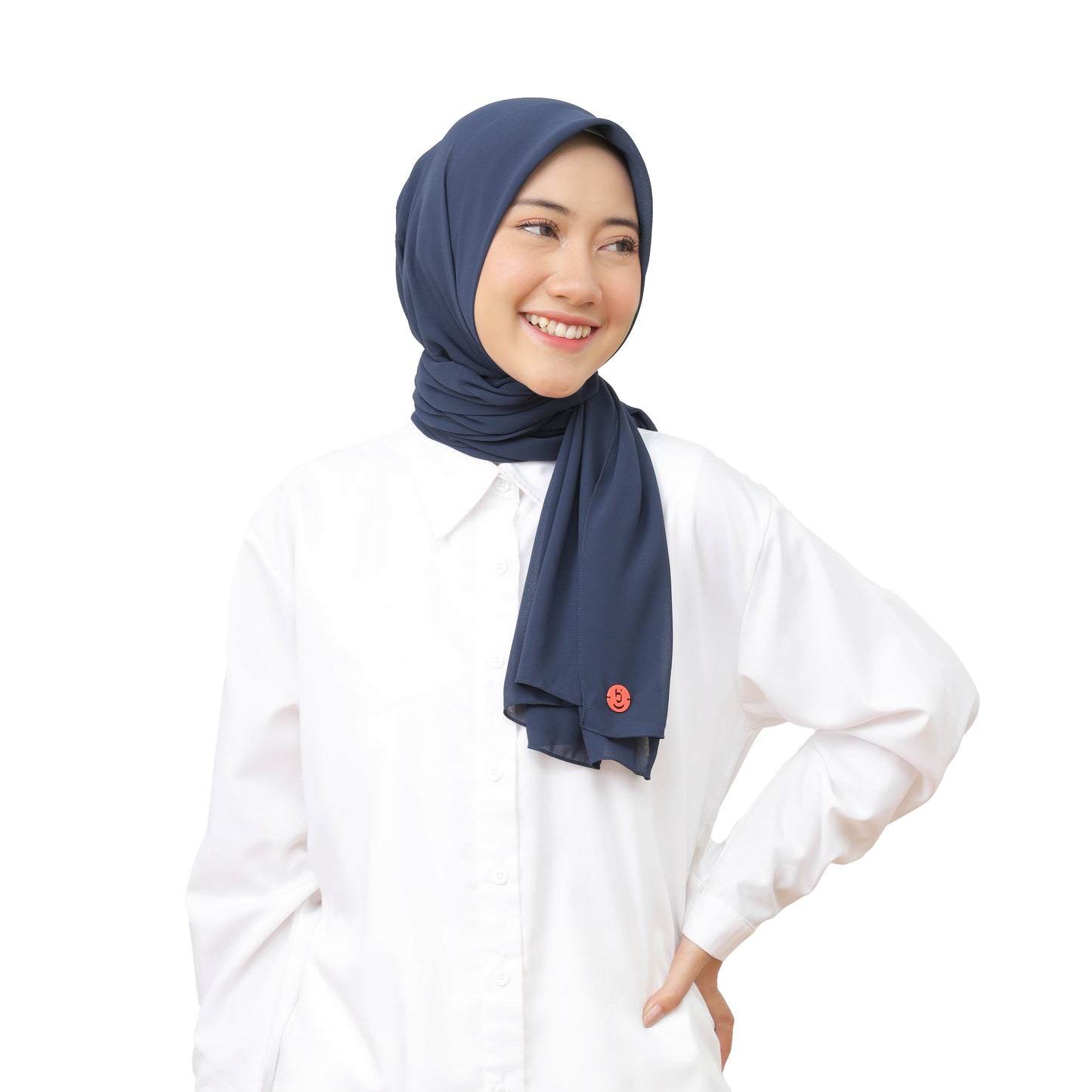 Kelora Pashmina Square Ceruty Babydoll Hijaberies - Navy