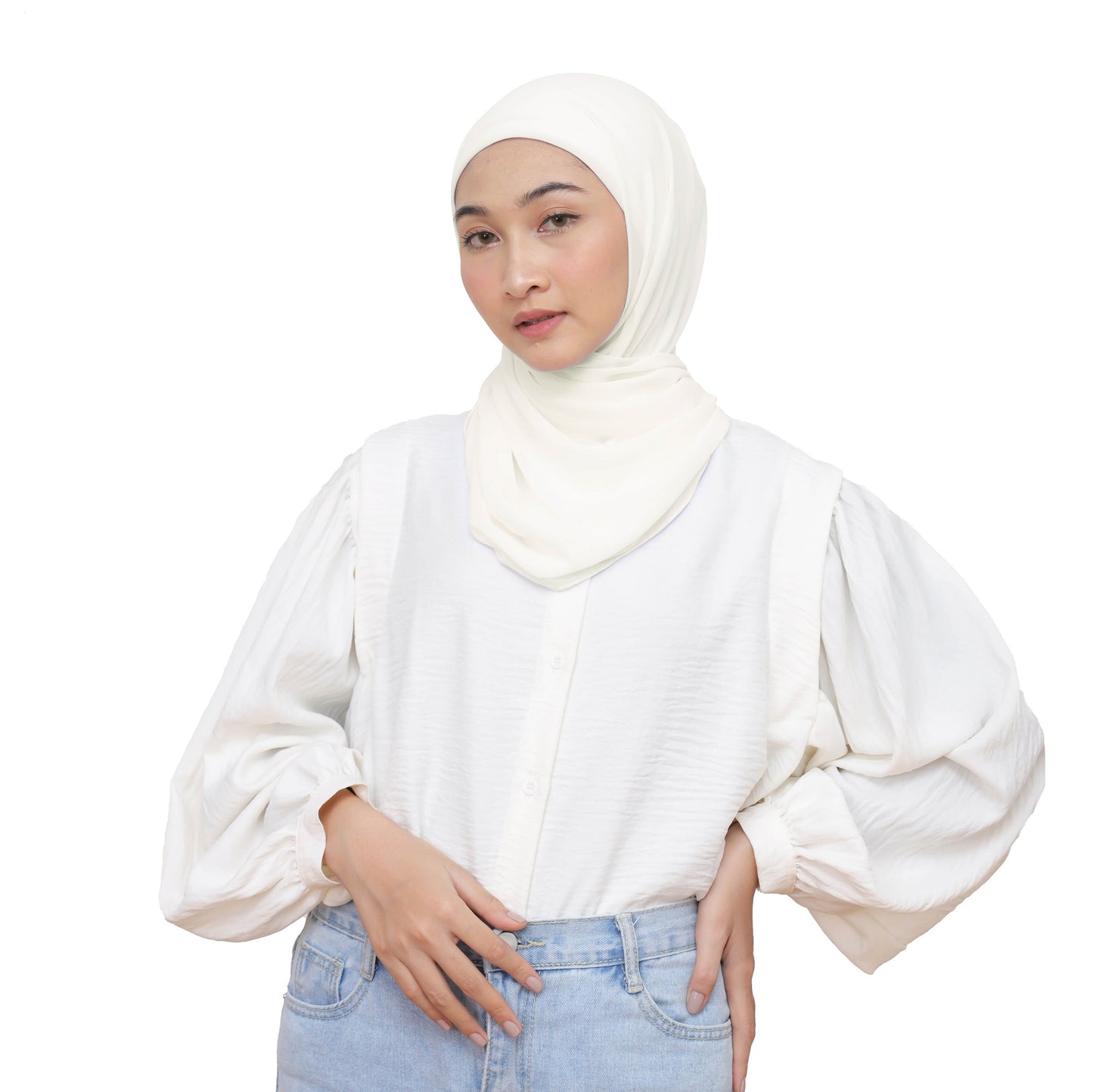 Malaka Pashmina Inner Hijaberies - Broken White